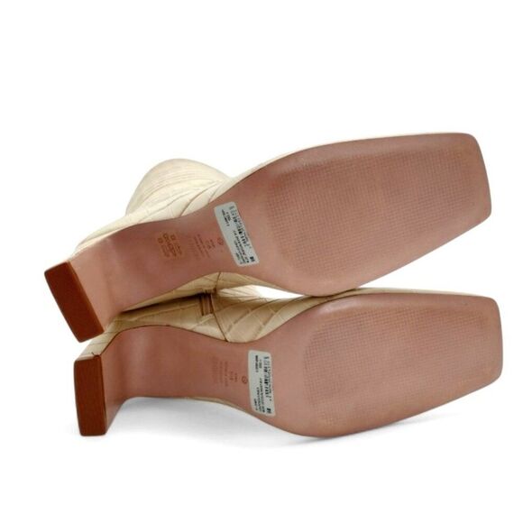 Schutz Diasy Size 9 Almond Buff Crocodile Embossed Leather Western Tall Boot - Picture 14 of 14